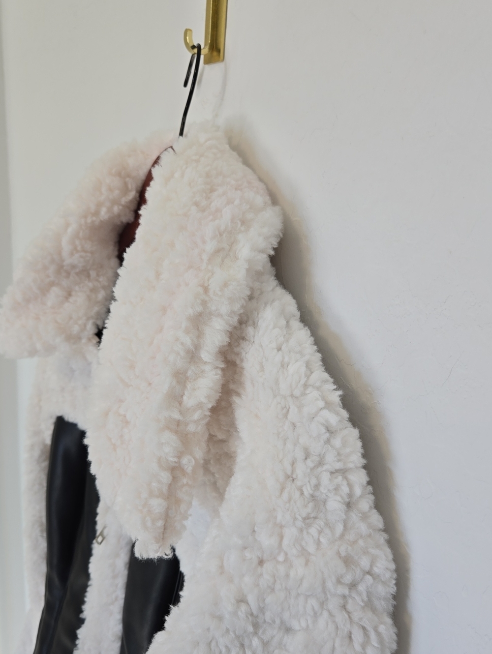 Naked Wardrobe High Pile Fleece Jacket Black White Full Zip Rustic Size M NWT - Picture 15 of 15